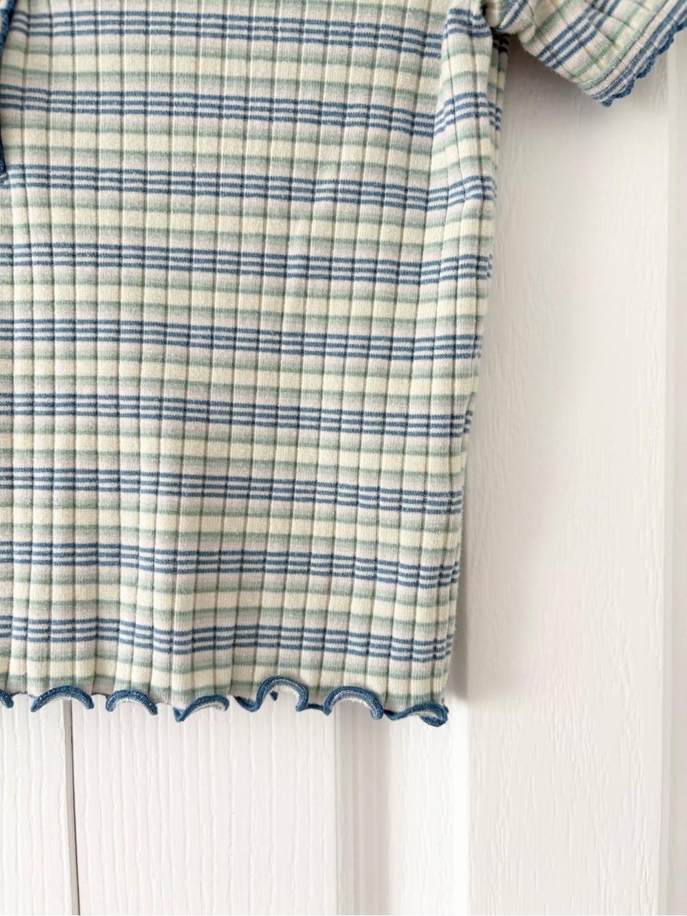 American Eagle Blue and Green Ribbed Top - Picture 3 of 4